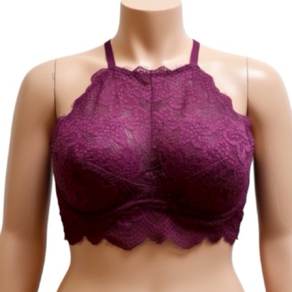 Victoria’s Secret Pink Date Lace Bralette, Hi-Neck , Push Up, Sz S (D-DD)​, NWOT